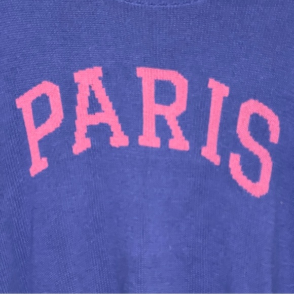 Z Supply Navy Blue Paris Cropped Sweater Size Small Oversized Pullover Baggy - Picture 2 of 7